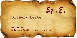 Szlávik Eszter névjegykártya